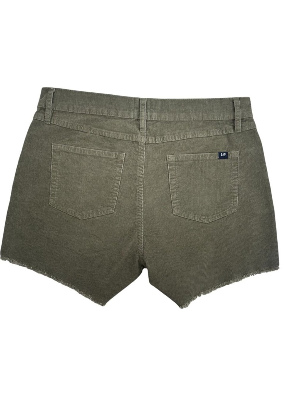 GAP Corduroy Shorts 6 Olive Green Raw Hem Mid Rise Stretch Coastal Preppy NWT - Picture 3 of 8